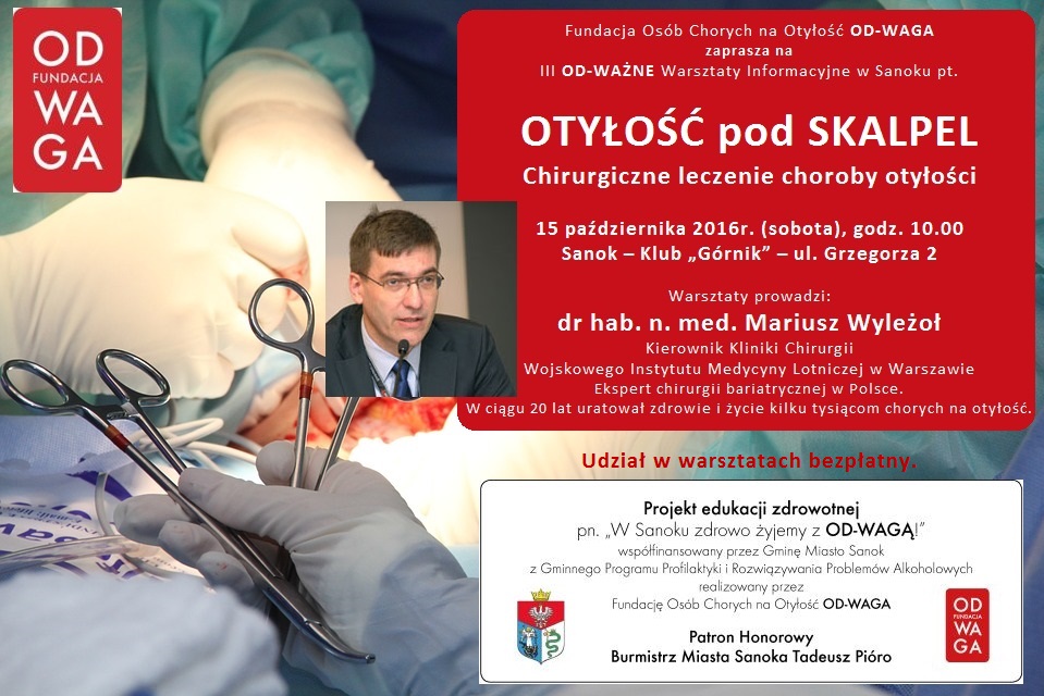 OD-WAGA SANOK Zdrowo zyjemy z OD-WAGA WARSZTATY III Plakat 151016